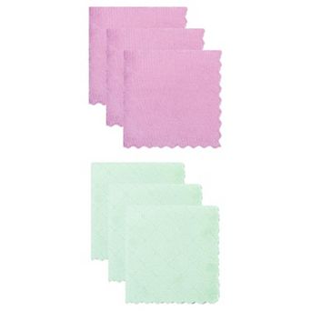 6 Packs Kitchen Dish Cloths, Absorbent Streak-Free Towels 10"x10" and 12"x12"