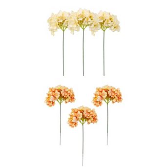 6 Packs Artificial Hydrangea Flowers with Long Stems with Detachable Heads 17.3"H