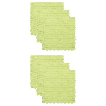 6 Packs Microfiber Cleaning Cloth Solid Streak Free Glass Mirror Cloth Lint Free Dish Cloths 12"x12"