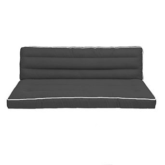 Outdoor Porch Swing Cushion, 63''x40"x4" swing replacement cushion with 8 Ties for Patio Furniture