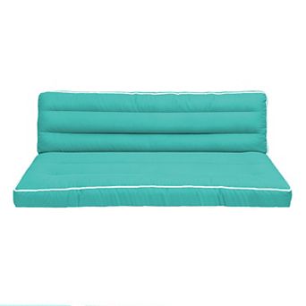 Outdoor Porch Swing Cushion, 63''x40"x4" swing replacement cushion with 8 Ties for Patio Furniture