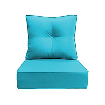 Outdoor Chair Cushions, 24x24x6" Fade Resistant High Back Deep Seat for Sofa/Loveseat