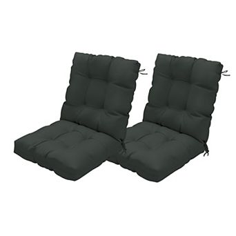 Outdoor High Back Chair Cushions Set of 2, 42"x 21"x 4" Tufted & Waterproof Rocking Chair Cushions
