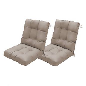 Outdoor High Back Chair Cushions Set of 2, 42"x 21"x 4" Tufted & Waterproof Rocking Chair Cushions