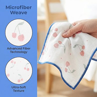 6 Packs Reusable Swedish Kitchen Dish Cloths, Cute Patterned Towels Quick Dry Kitchen Rags 12"x12"