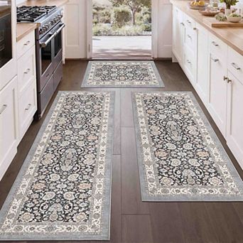 BOGASYL Vintage 3 pc Non Slip Kitchen Rug Set