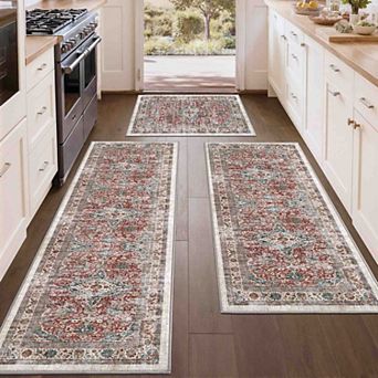 BOGASYL Vintage 3 pc Non Slip Kitchen Rug Set