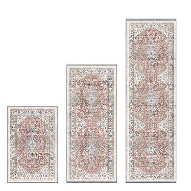 BOGASYL Vintage 3 Piece Non Slip Kitchen Rug Set