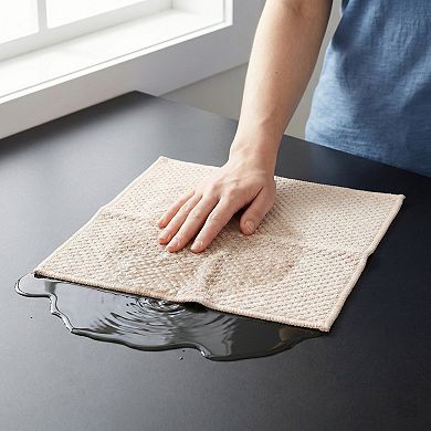 6 Packs Dish Cloth for Washing Dishes Solid Cloths with Poly Scour Side Popcorn Texture 12" x12"