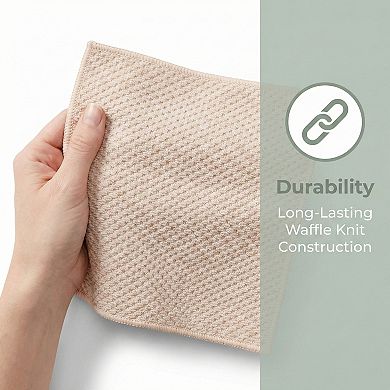 6 Packs Dish Cloth for Washing Dishes Solid Cloths with Poly Scour Side Popcorn Texture 12" x12"