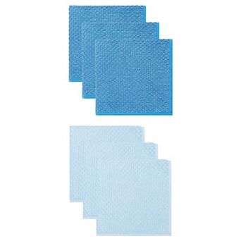 6 Packs Dish Cloth for Washing Dishes Solid Cloths with Poly Scour Side Popcorn Texture 12" x12"