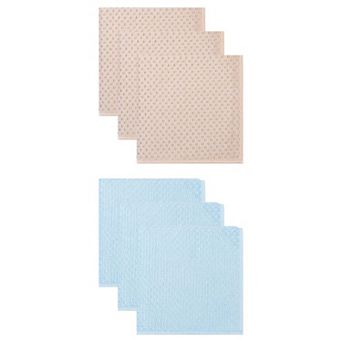 6 Packs Dish Cloth for Washing Dishes Solid Cloths with Poly Scour Side Popcorn Texture 12" x12"