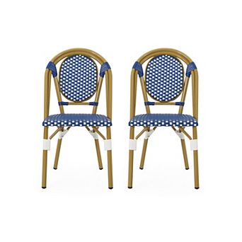 Remi Outdoor French Cafe Style Chairs (Set of 2) by Christopher Knight Home