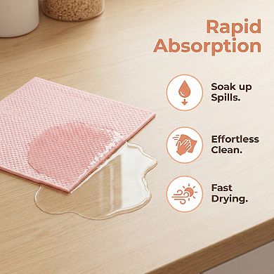 6 Packs Dish Cloth for Washing Dishes, Solid Cloths with Poly Scour Side Popcorn Texture 12" x12"