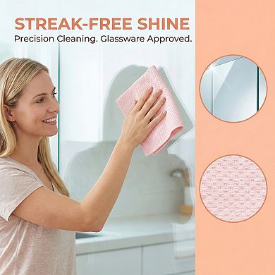 6 Packs Dish Cloth for Washing Dishes, Solid Cloths with Poly Scour Side Popcorn Texture 12" x12"