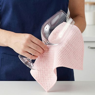 6 Packs Dish Cloth for Washing Dishes, Solid Cloths with Poly Scour Side Popcorn Texture 12" x12"