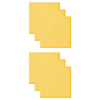 6 Packs Dish Cloth for Washing Dishes, Solid Cloths with Poly Scour Side Popcorn Texture 12" x12"