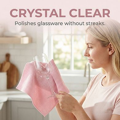 6 Packs Waffle Weave Microfiber Towel, Solid Color Cloth, Absorbent Lint-Free for Kitchen 12" x 12"