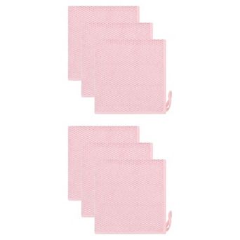 6 Packs Waffle Weave Microfiber Towel, Solid Color Cloth, Absorbent Lint-Free for Kitchen 12" x 12"
