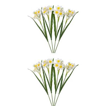 8 Packs Artificial Daffodils Flowers, Real Touch Fake Bouquet, Faux Spring Flowers for Home 18"H