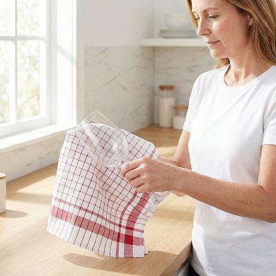 4 Packs Classic Plaid Pattern Kitchen Towels, Absorbent Quick-Drying Cleaning Towels 16" x 28"