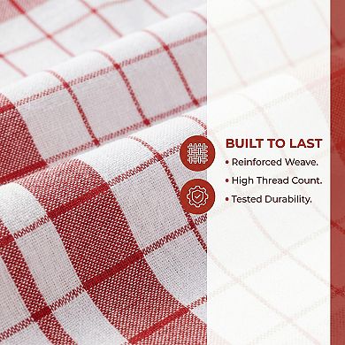 4 Packs Classic Plaid Pattern Kitchen Towels, Absorbent Quick-Drying Cleaning Towels 16" x 28"