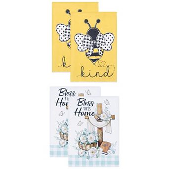 Microfiber Kitchen Towels, Super Absorbent Soft Dish Towels with Floral and Animal 26" x 18"