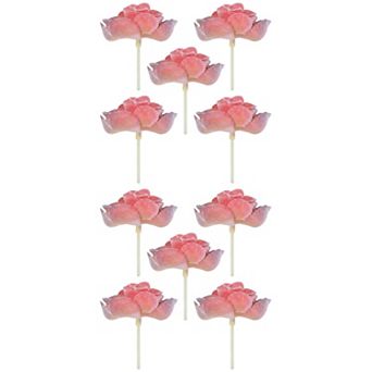 10 Packs Flocked Artificial Succulents 3.5" Large Faux Echeveria Picks Unpotted Plant