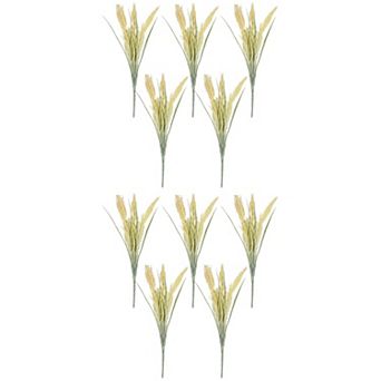 10 Packs Artificial Wheat Stems 15.7" Realistic Faux Wheat Ears Stems Plastic Grain Plants for Decor