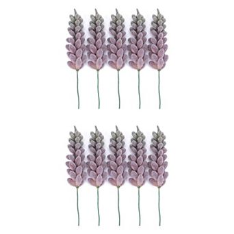 10 Packs Realistic Flocked Artificial Succulents 3.5" Faux Echeveria Picks Unpotted Plant