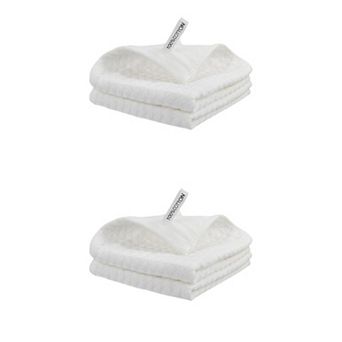 4 Packs Cotton Waffle Weave Kitchen Towels Solid Color Dish Cloths with Hanging Loop 12" x 12"