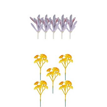10 Packs Realistic Flocked Artificial Succulents Faux Echeveria Picks 3.5"