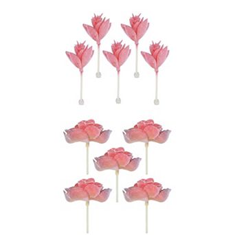 10 Packs Flocked Artificial Succulents Large Faux Echeveria Picks 3.5"