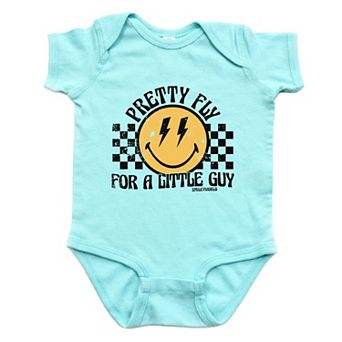 SmileyWorld Pretty Fly For A Little Guy - Baby Short Sleeve Graphic Bodysuit