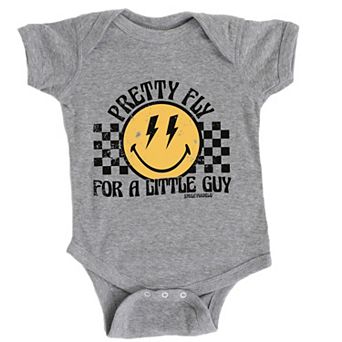 SmileyWorld Pretty Fly For A Little Guy - Baby Short Sleeve Graphic Bodysuit