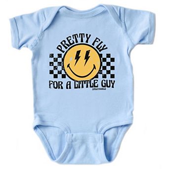 SmileyWorld Pretty Fly For A Little Guy - Baby Short Sleeve Graphic Bodysuit
