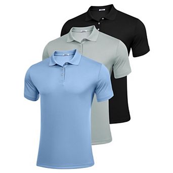 PINSPARK Men's Quick Dry Short Sleeve Golf Polo Shirt Slim Fit Summer Casual Collared Top