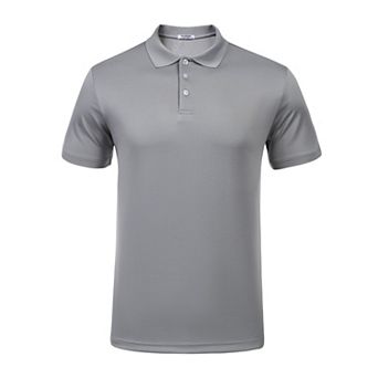PINSPARK Men's Quick Dry Short Sleeve Golf Polo Shirt Slim Fit Summer Casual Collared Top
