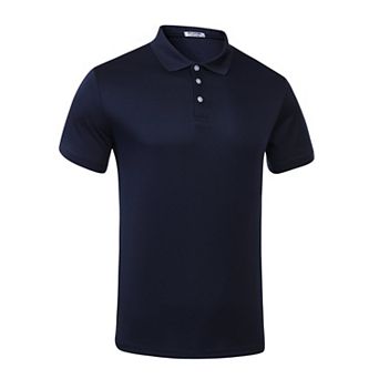 PINSPARK Men's Quick Dry Short Sleeve Golf Polo Shirt Slim Fit Summer Casual Collared Top