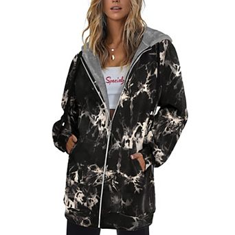 Zeagoo Women's Zip Up Hoodies Fleece Jacket Oversized Tunic Hooded Sweatshirt with Pockets