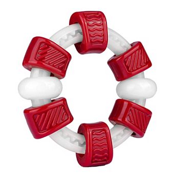 FrienHund Extra Tough Beef Flavor Chew Resistant Nylon Dog Toy, Red & White, 1 count