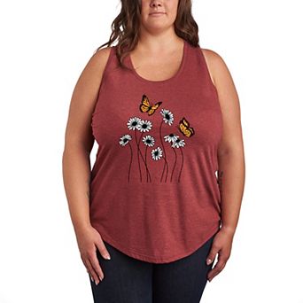 Plus Size Wildflower Garden Racerback Tank Top