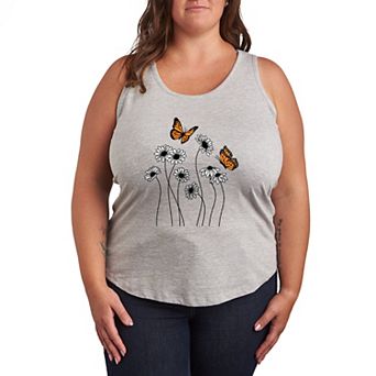 Plus Size Wildflower Garden Racerback Tank Top
