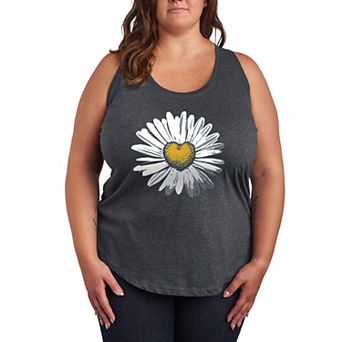 Plus Size Daisy Heart Racerback Tank Top
