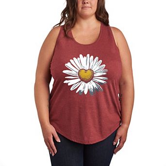 Plus Size Daisy Heart Racerback Tank Top