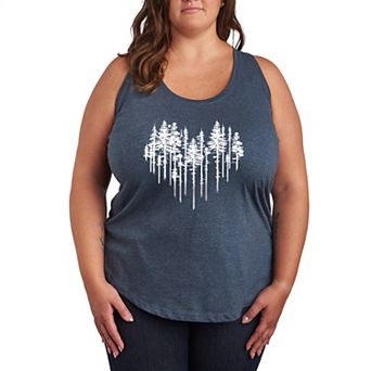 Plus Size Heart Trees Racerback Tank Top