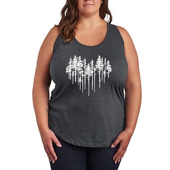 Plus Size Heart Trees Racerback Tank Top