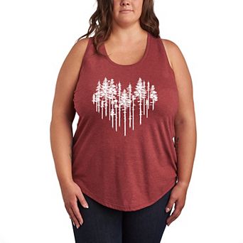 Plus Size Heart Trees Racerback Tank Top