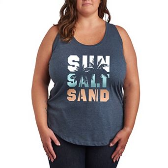 Plus Size Sun Salt & Sand Racerback Tank Top