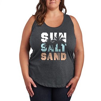 Plus Size Sun Salt & Sand Racerback Tank Top